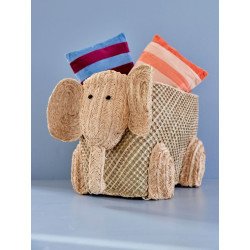 Rice Seagrass Storage Basket - Natural - Jungle Animals 