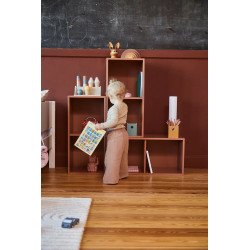 FLEXA Libreria Roomie RUGGINE-LEGNO NATURALE